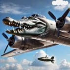 Bombardiro Crocodilo - Animal Warrior character illustration